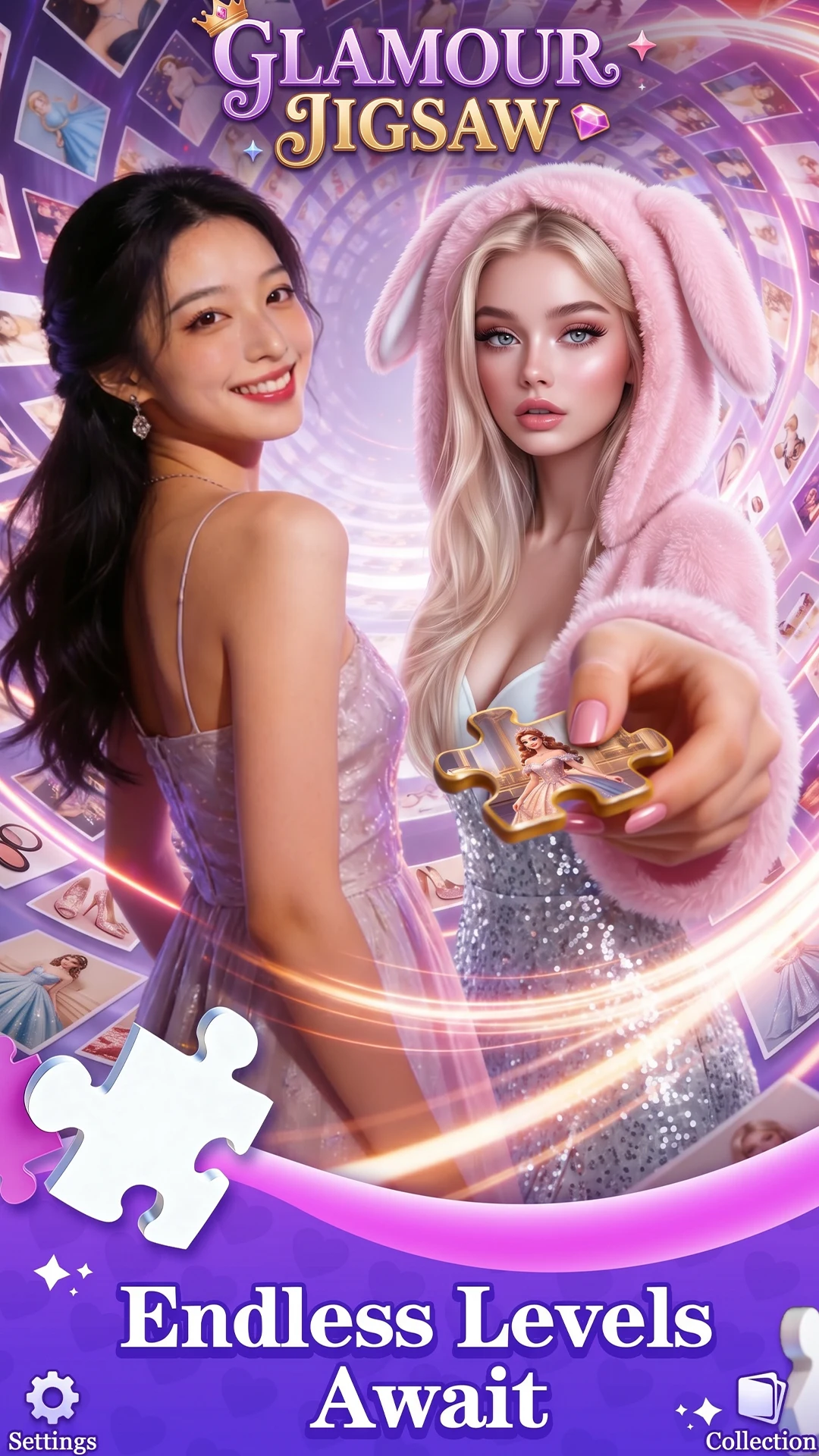 Glamour jigsaw Girls Color Fan screenshot
